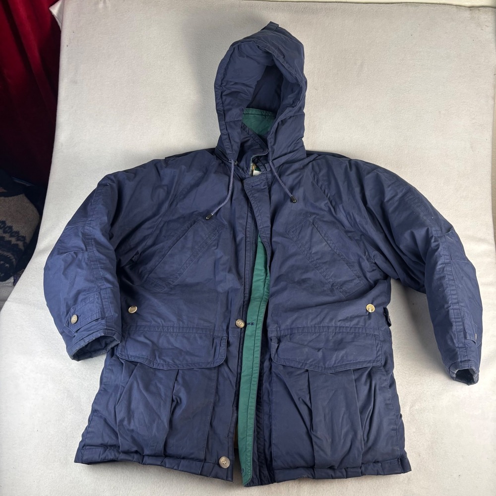 Forest Club by Rainforest Men's Large Blue Down Filled Hooded Parka